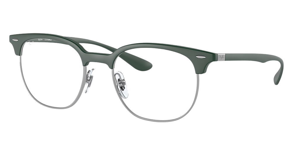 Ray-Ban RX7186 round eyeglasses in Sand Green