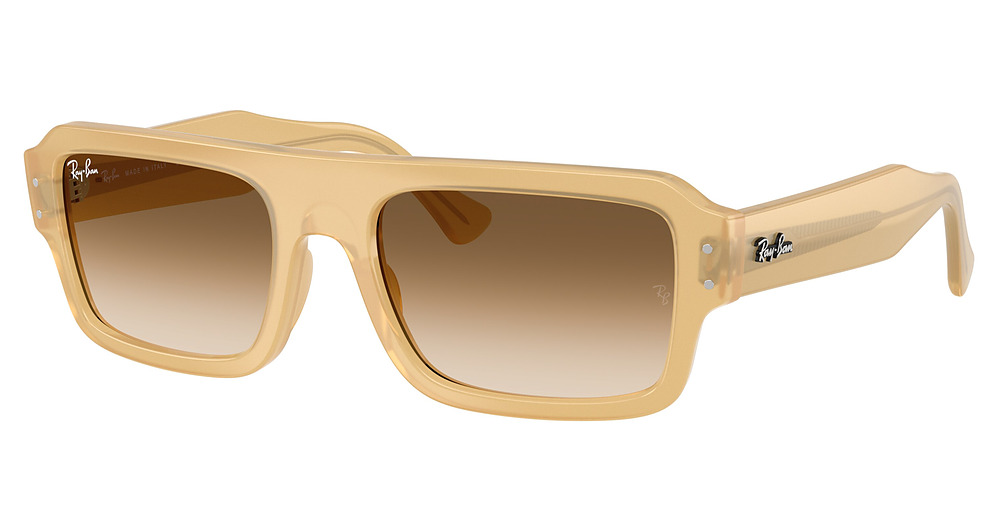 Ray-Ban RB4454F FLACKO rectangle sunglasses in Transparent Beige/Clear Gradient Brown