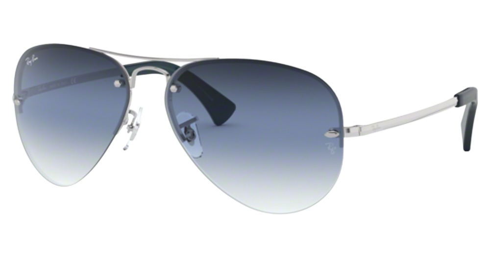 Ray-Ban RB3449 RB3449 aviator sunglasses in Silver/Clear/Blue/Grey Gradient
