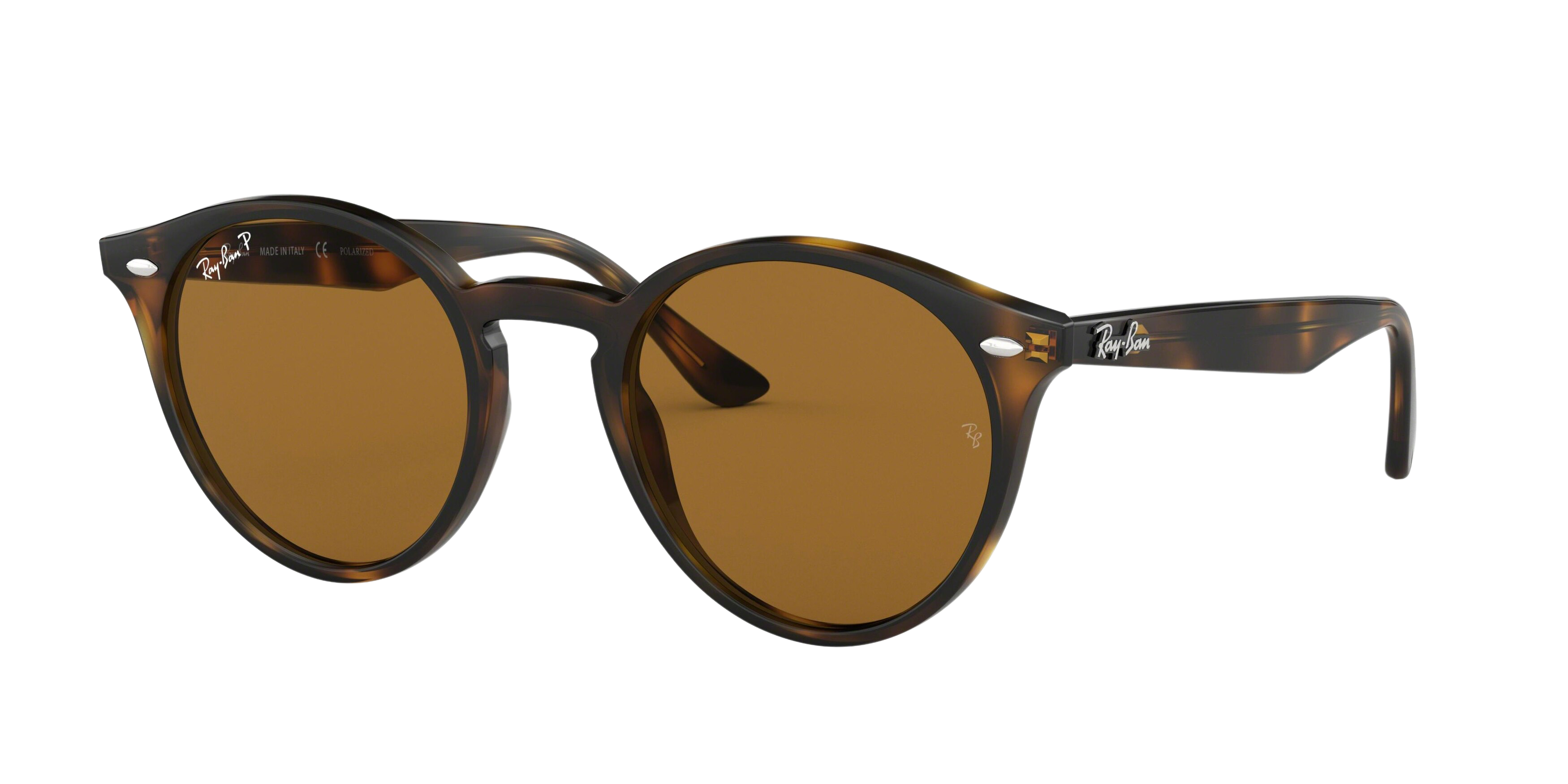 Ray-Ban RB2180 round sunglasses in Shiny Dark Havana