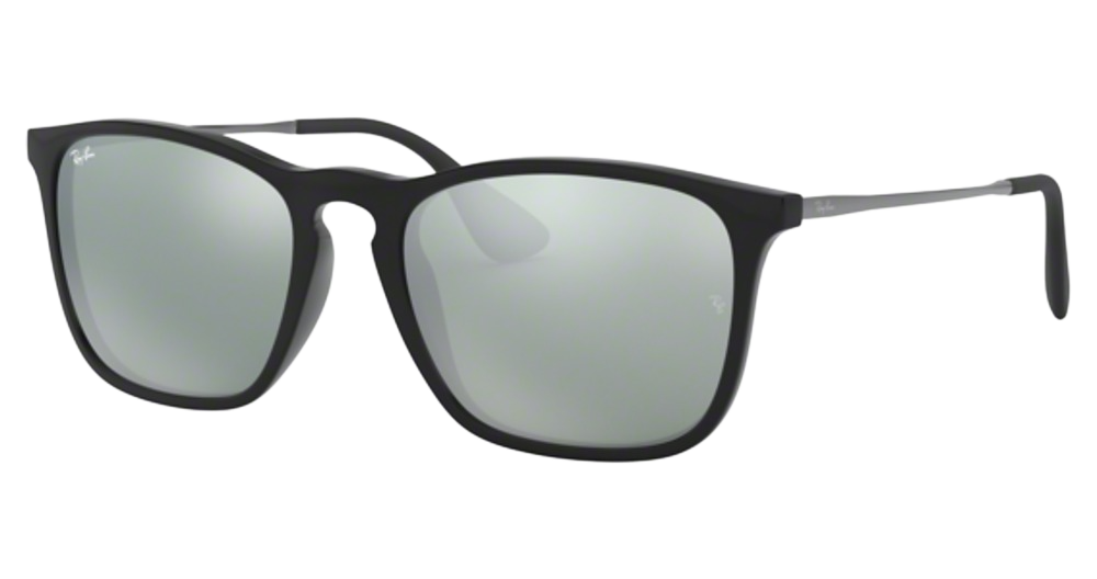 Ray-Ban RB4187F CHRIS round sunglasses in Black/Grey Flash