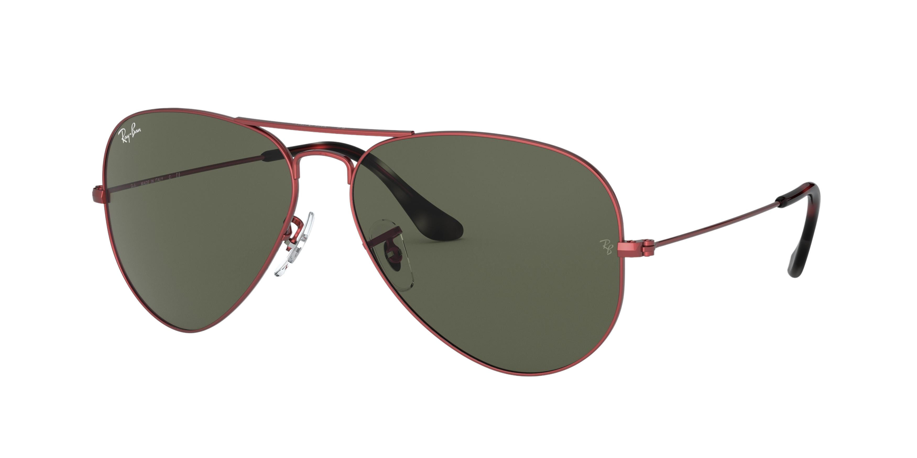 Ray-Ban RB3025 aviator sunglasses in Sand Trasparent Red
