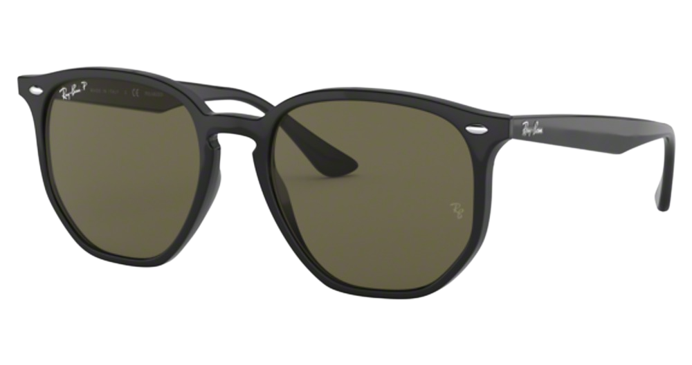 Ray-Ban RB4306F round sunglasses in Black/Green