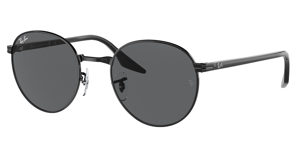 Ray-Ban RB3691F round sunglasses in Black/Dark Grey