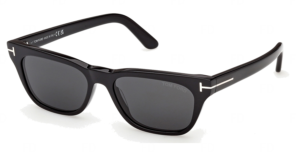 Tom Ford FT1362 rectangle sunglasses in Shiny Black/Smoke