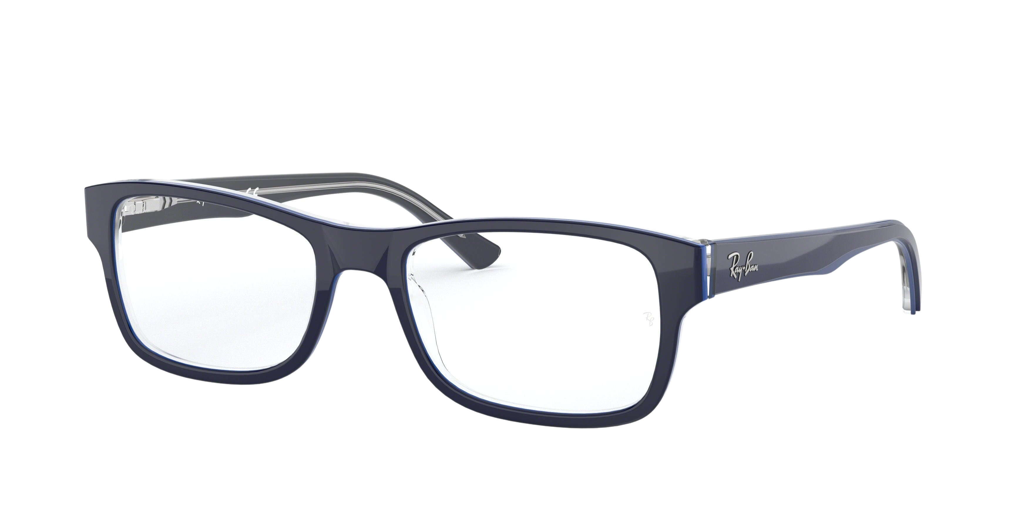 Ray-Ban RX5268 square eyeglasses in Grey on Top Blue