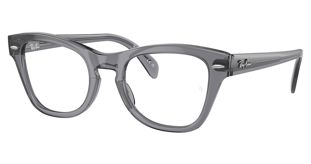 Ray-Ban RX0707V round eyeglasses in Transparent Grey