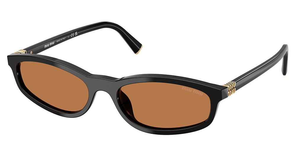 Miu Miu MU A06S round sunglasses in Black/Brown