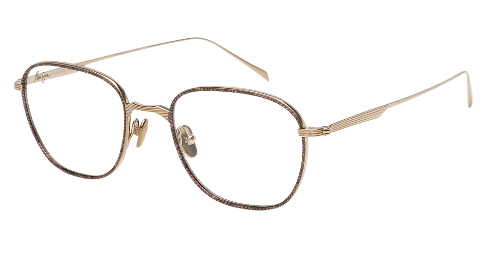 Gold with Brown Fabric Pattern Eye Rim
