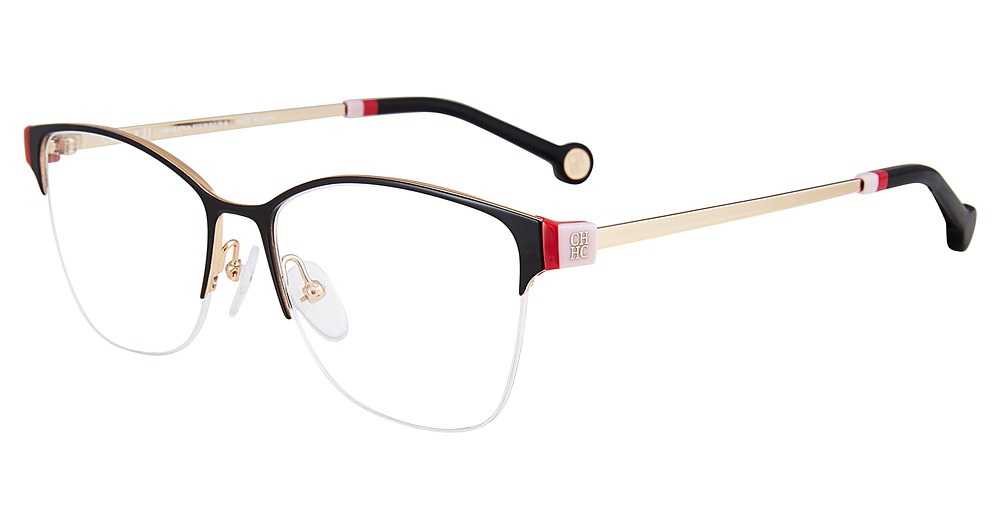 Carolina Herrera VHE137 cateye eyeglasses in Black 0301