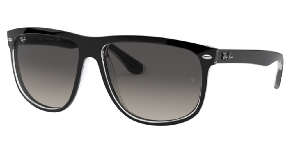 Ray-Ban RB4147 BOYFRIEND round sunglasses in Black on Transparent