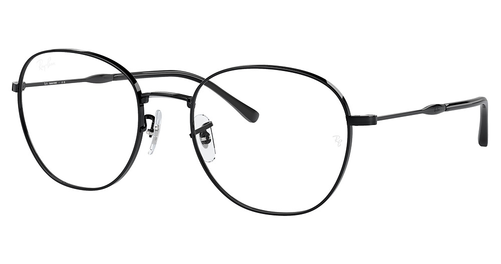 Ray-Ban RB3809 round sunglasses in Black/Transitions 8 Sapphire