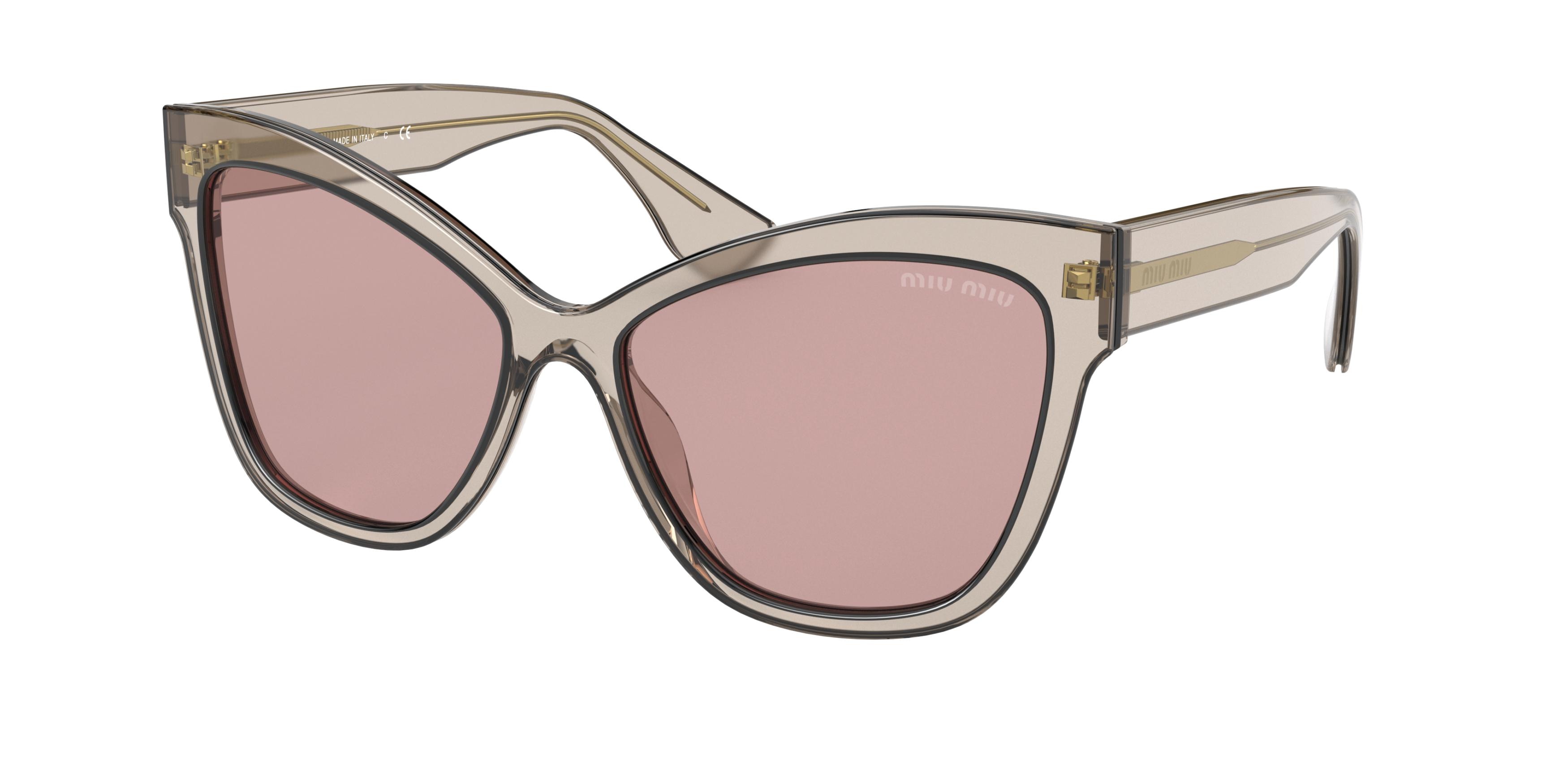 Miu Miu MU 08VS cateye sunglasses in Grey Transparent