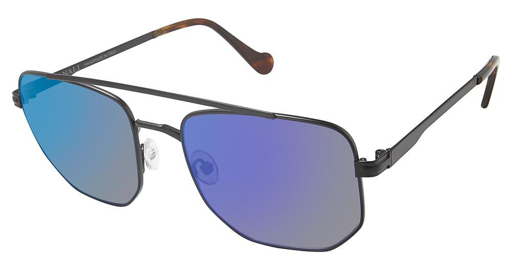 BLACK / Grey Gunmetal Blue Mirror