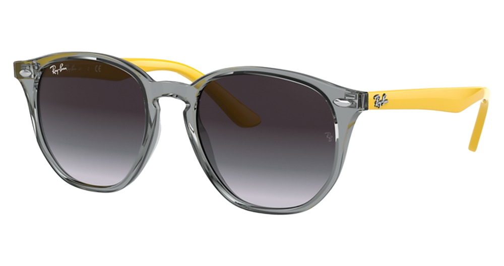Ray-Ban RJ9070S round sunglasses in Transparent Grey/Grey Gradient