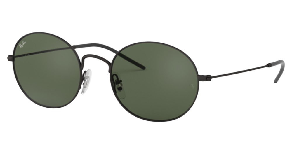 Ray-Ban RB3594 round sunglasses in Rubber Black/Dark Green