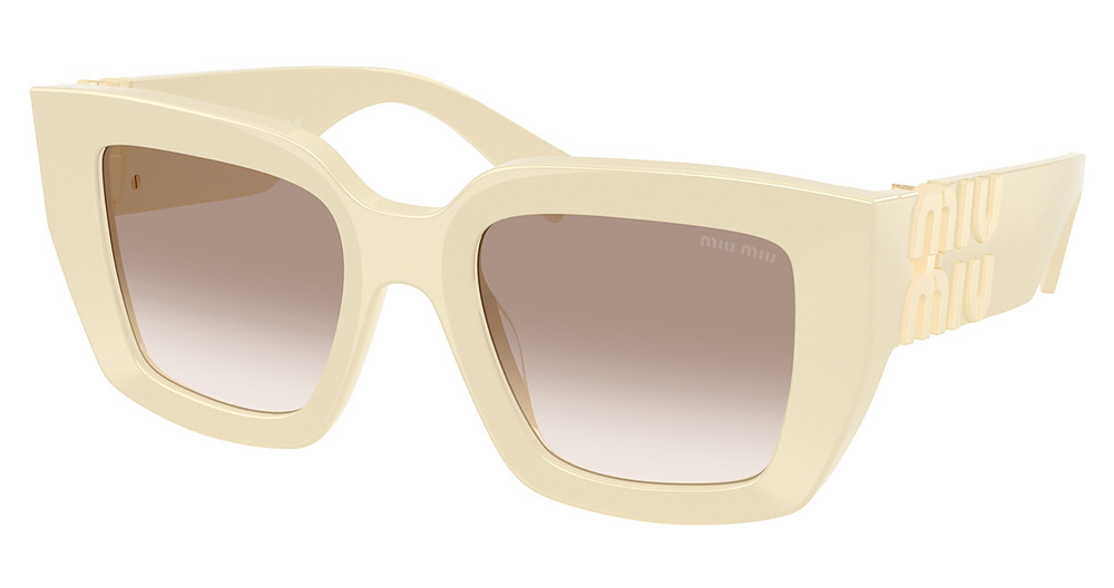 Miu Miu MU B05SF cateye sunglasses in Milk/Clear Gradient Brown