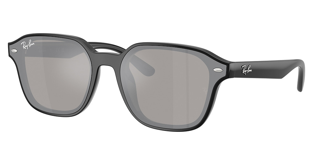 Ray-Ban RB4458D round sunglasses in Black/Light Grey Mirror Silver