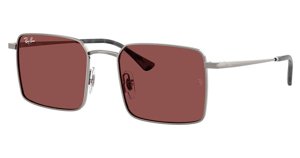 Ray-Ban RB3782 square sunglasses in Gunmetal/Dark Violet