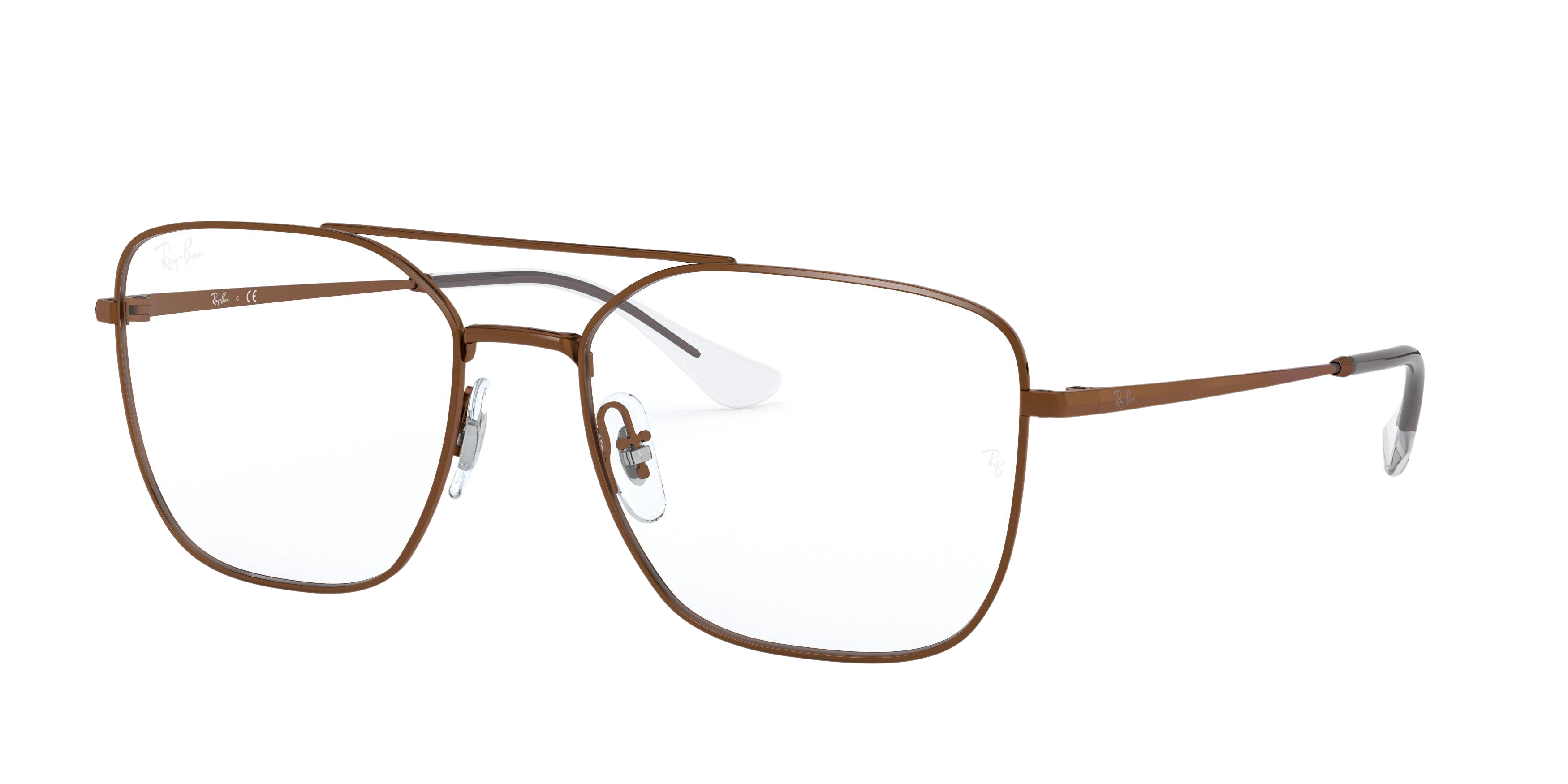 Ray-Ban RX6450 aviator eyeglasses in Sanding Trasparent Brown