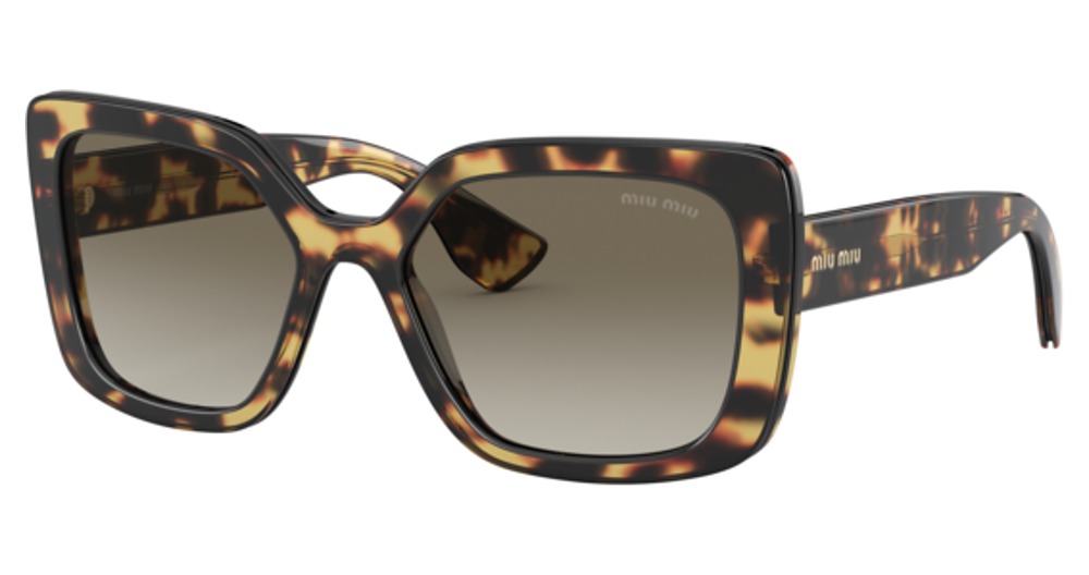 Miu Miu MU 09VSA square sunglasses in Havana/Grey Gradient