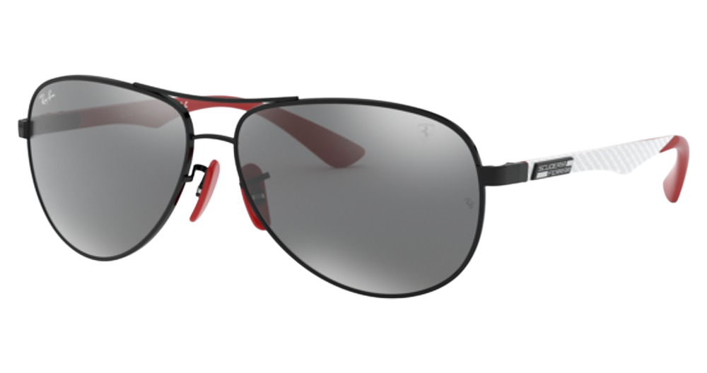 Ray-Ban RB8313M FERRARI aviator sunglasses in Black/Grey Mirror Silver
