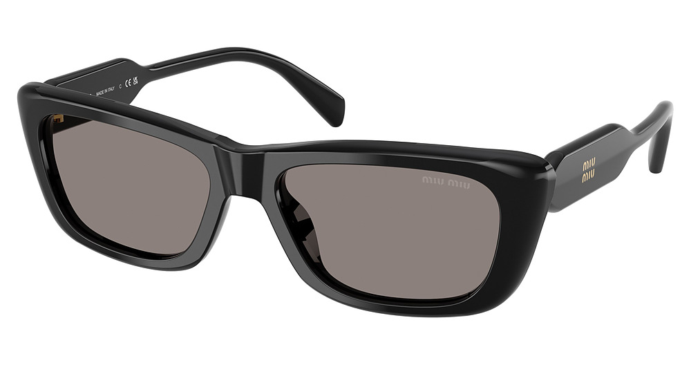 Miu Miu MU B12S rectangle sunglasses in Black/Dark Grey
