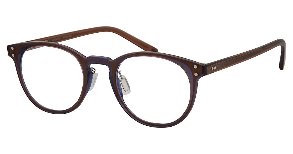 Modo 6603 round eyeglasses in Brown Blue