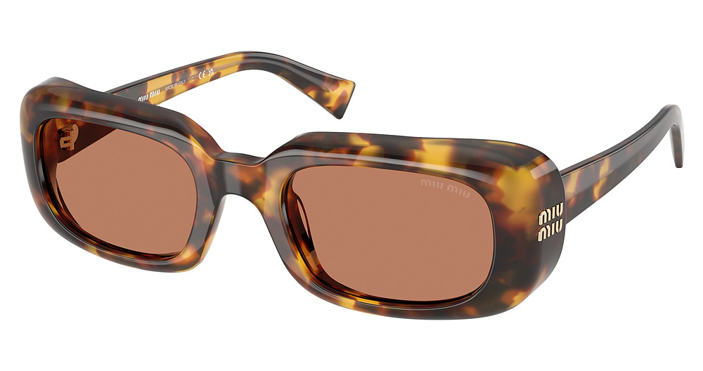 Miu Miu MU B13SF rectangle sunglasses in Honey Havana/Brown