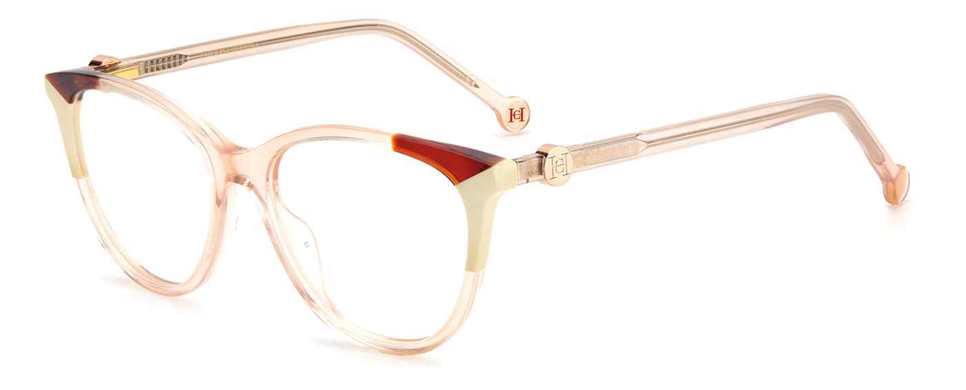 Carolina Herrera CH-0054 round eyeglasses in Nude Beige