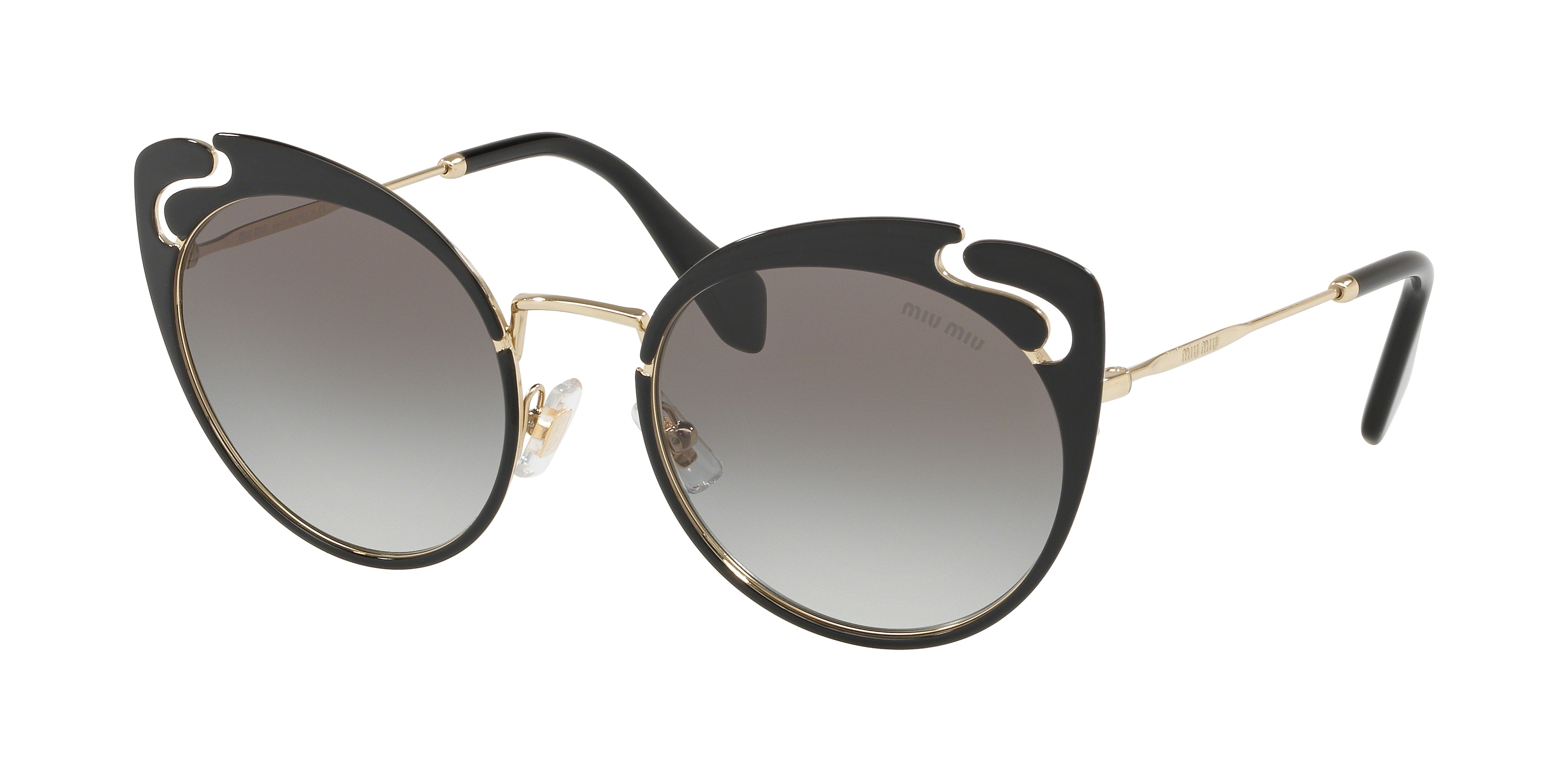 Miu Miu MU 57TS cateye sunglasses in Pale Gold/Black