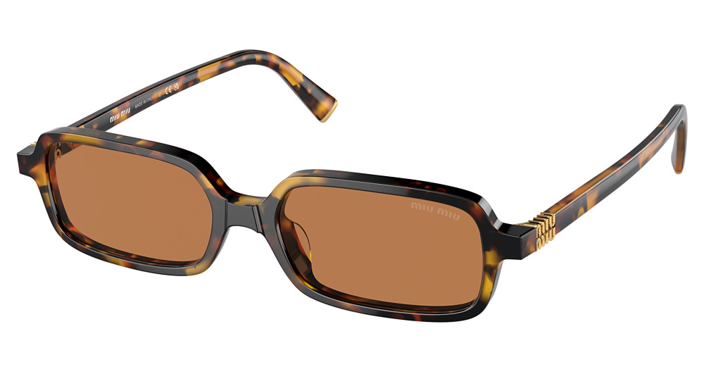 Miu Miu MU 11ZSF rectangle sunglasses in Honey Havana/Brown
