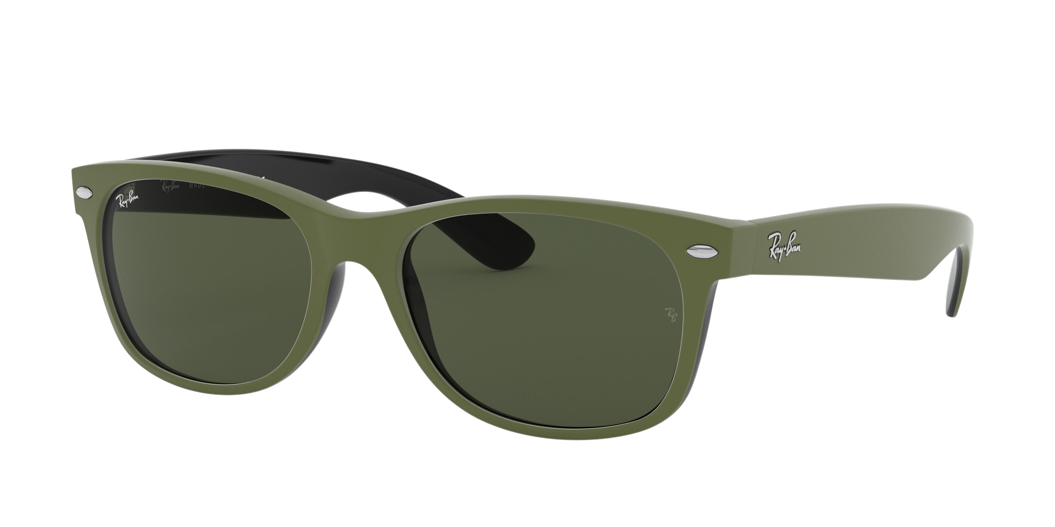 Ray-Ban RB2132 square sunglasses in Top Rubber Military Green on B