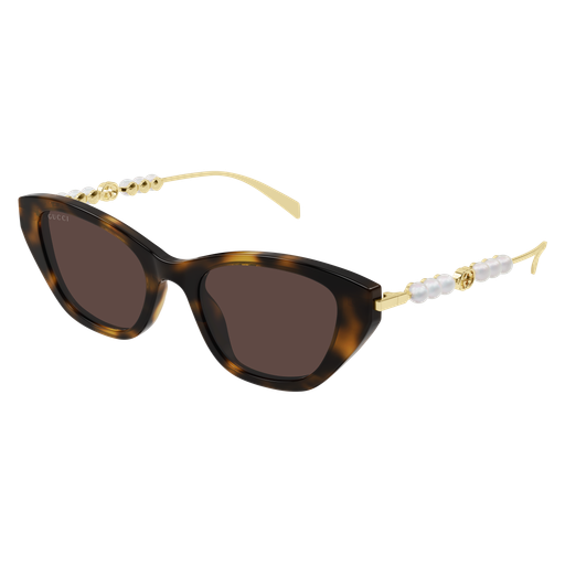 Gucci GG1968S eyeglasses in Havana Gold Brown