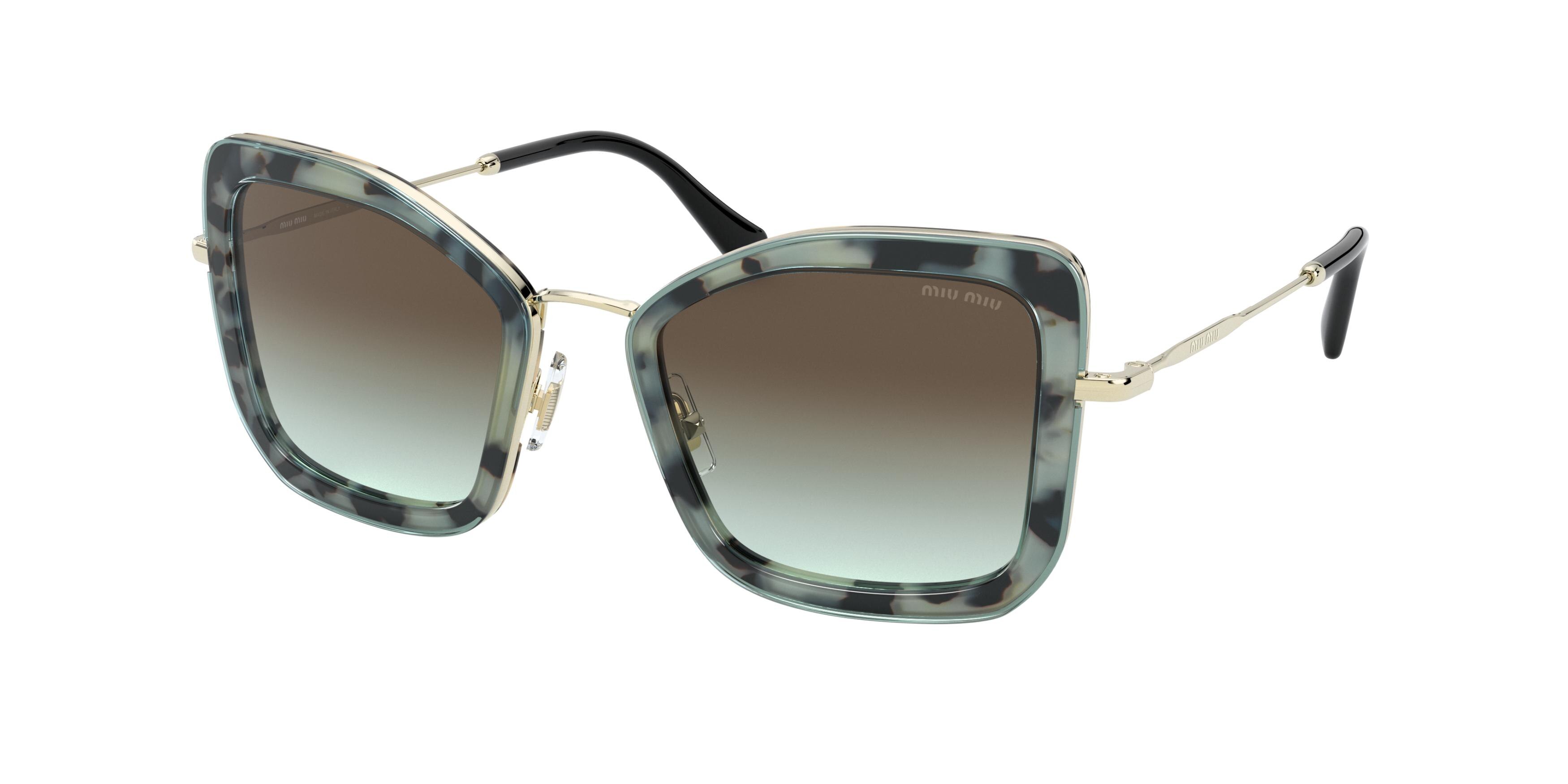 Miu Miu MU 55VS square sunglasses in Havana Light Blue