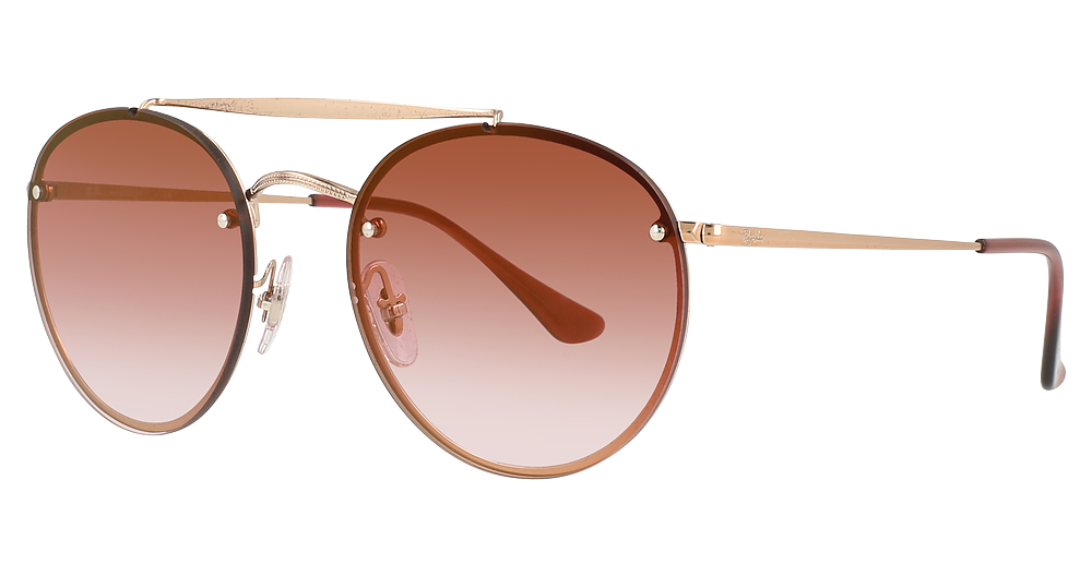 Ray-Ban RB3614N round sunglasses in Demi Gloss Copper/Clear Gradient Bordeaux