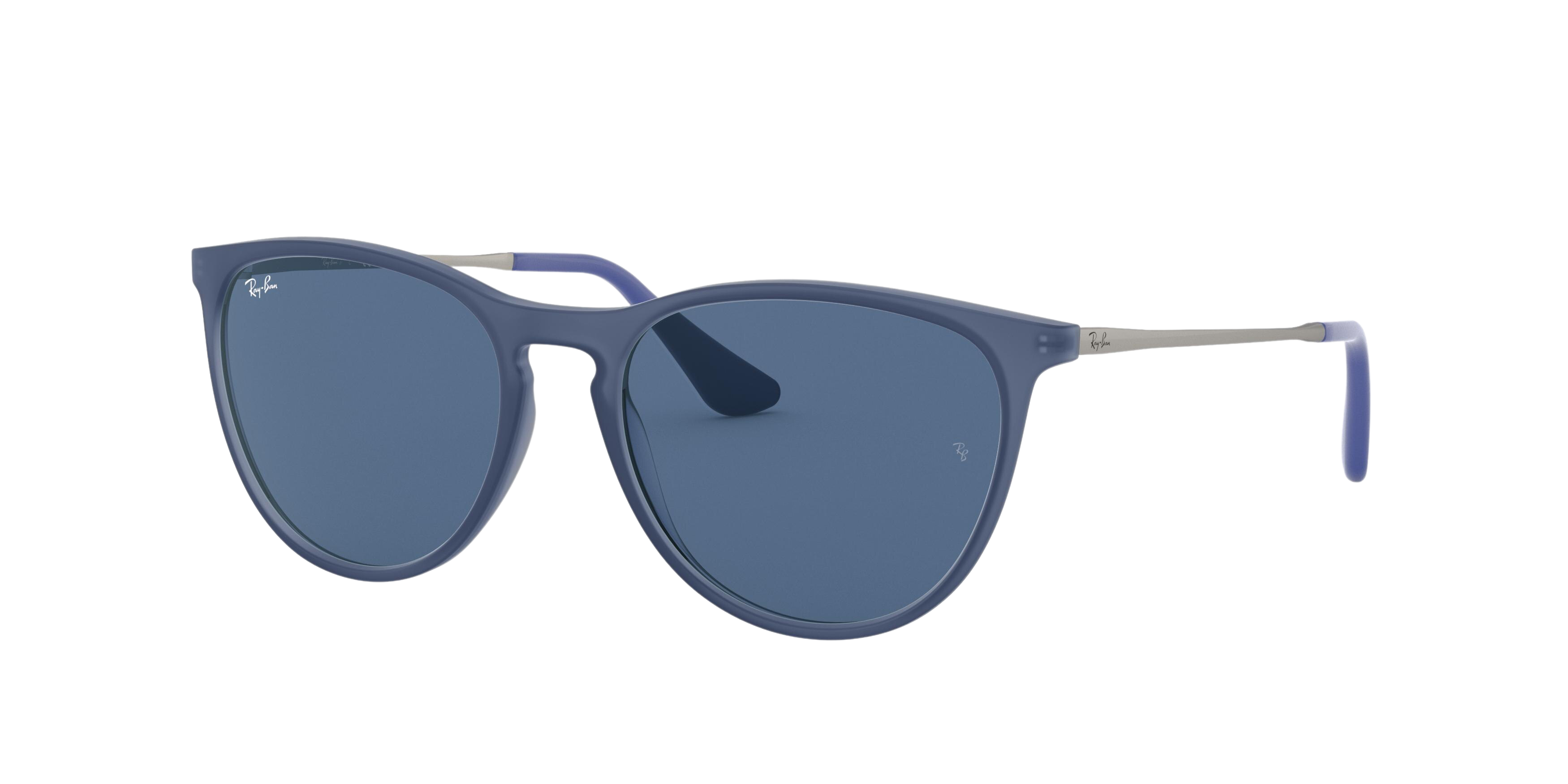 Ray-Ban RJ9060SF round sunglasses in Rubber Trasp Blue