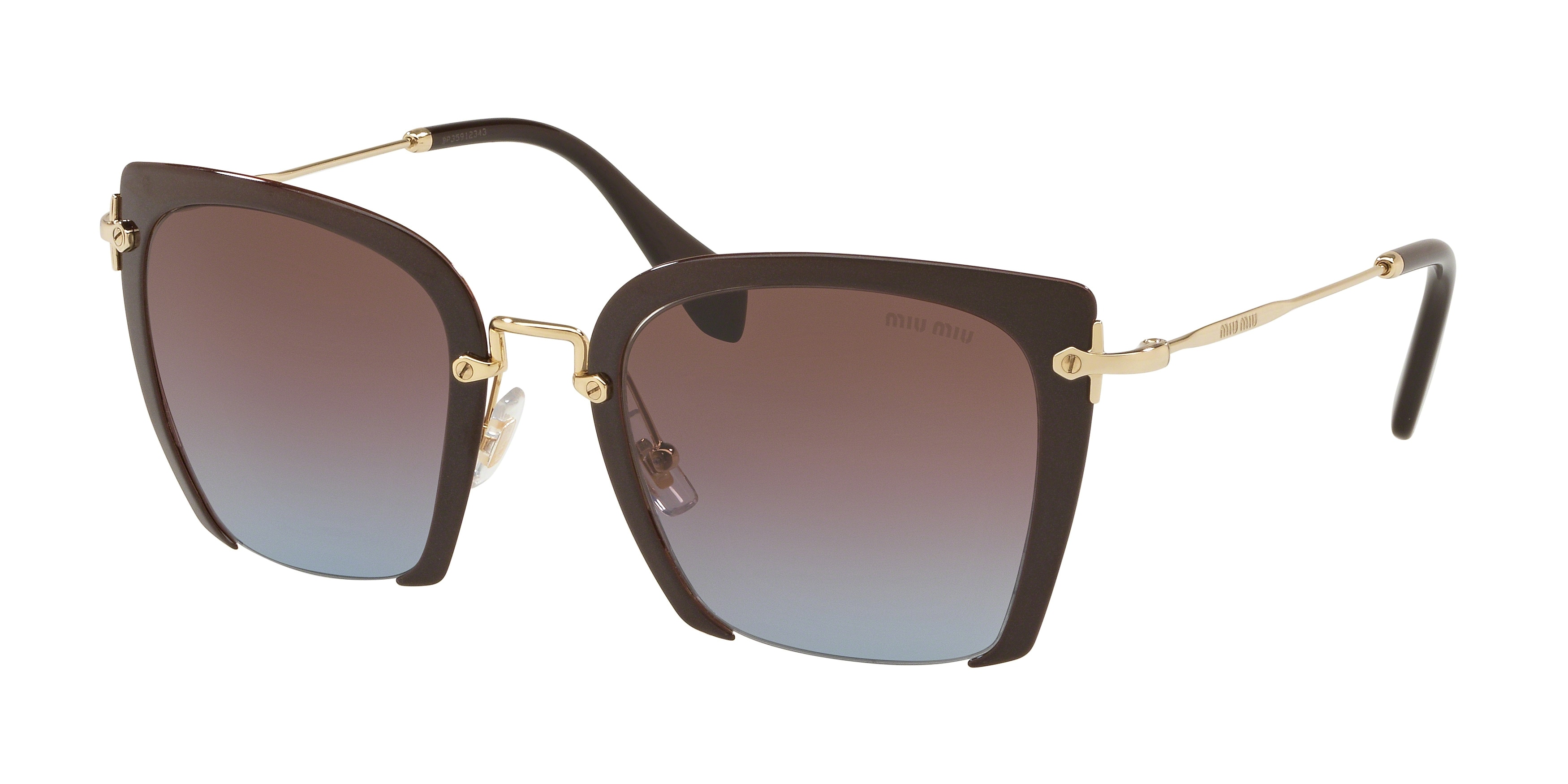 Miu Miu MU 52RS square sunglasses in Glitter Cocoa
