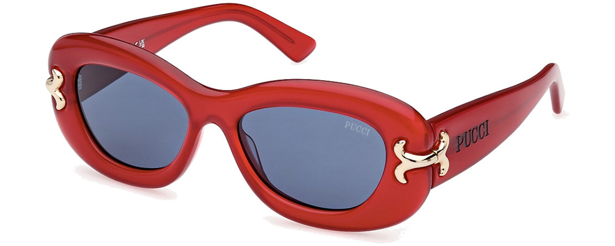 shiny red / blue