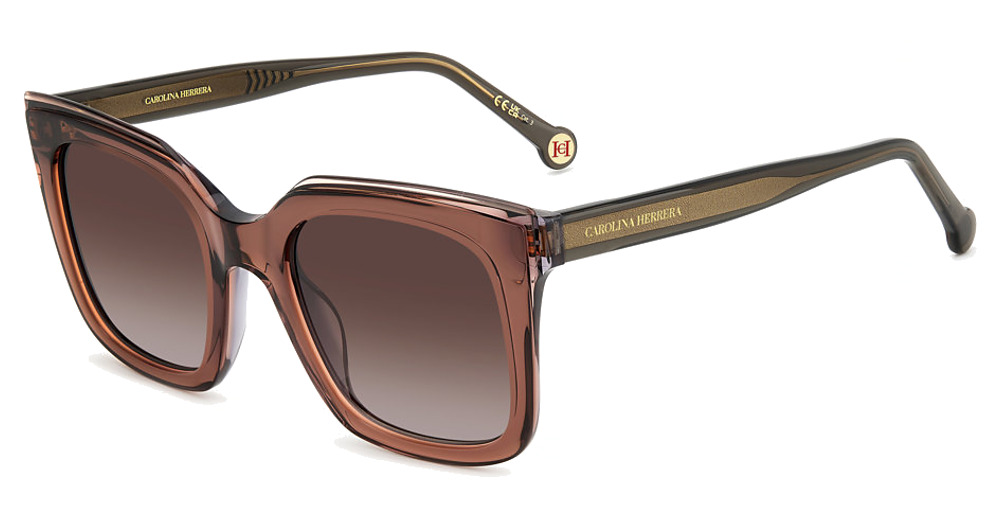 Carolina Herrera HER 0249/G/S square sunglasses in LT Brown L/Brown Shaded