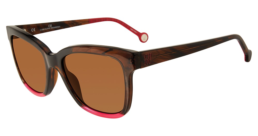 Carolina Herrera SHE744 square sunglasses in Brown Horn 06 Yh