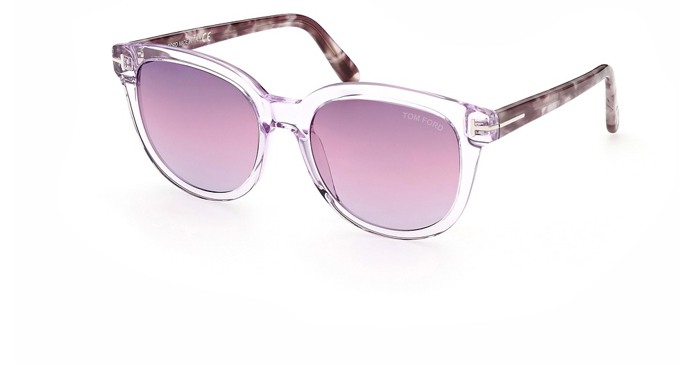 Tom Ford FT0914 round sunglasses in Shiny Lilac/Gradient Or Mirror Violet