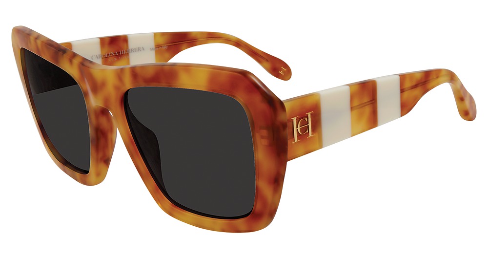 Carolina Herrera SHN598 rectangle sunglasses in Blonde Tortoise 08 Ya