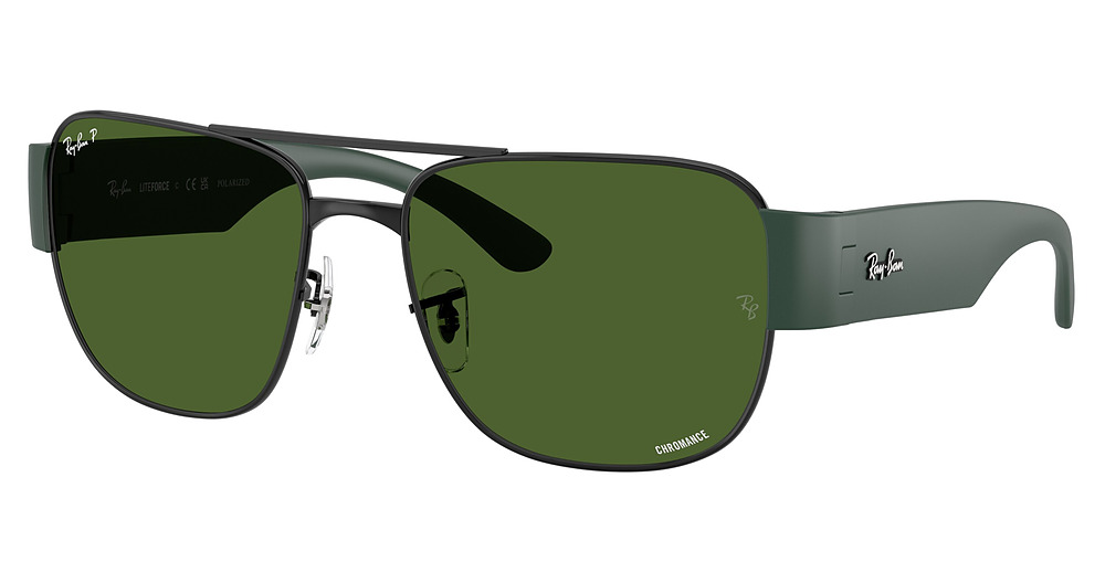 Ray-Ban RB3756CH sunglasses in Black/Polarized Dark Green