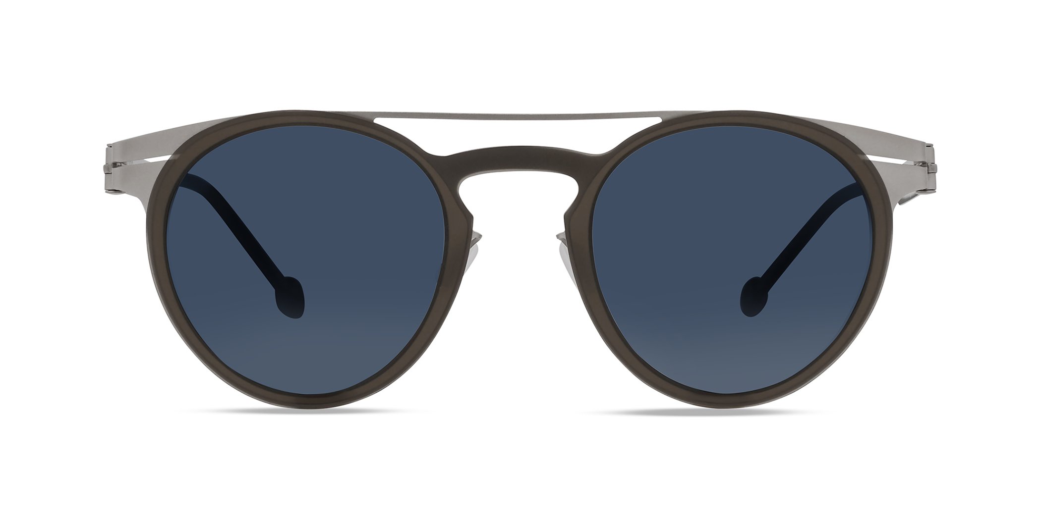 Modo DARSENA round sunglasses in Grey/Crome