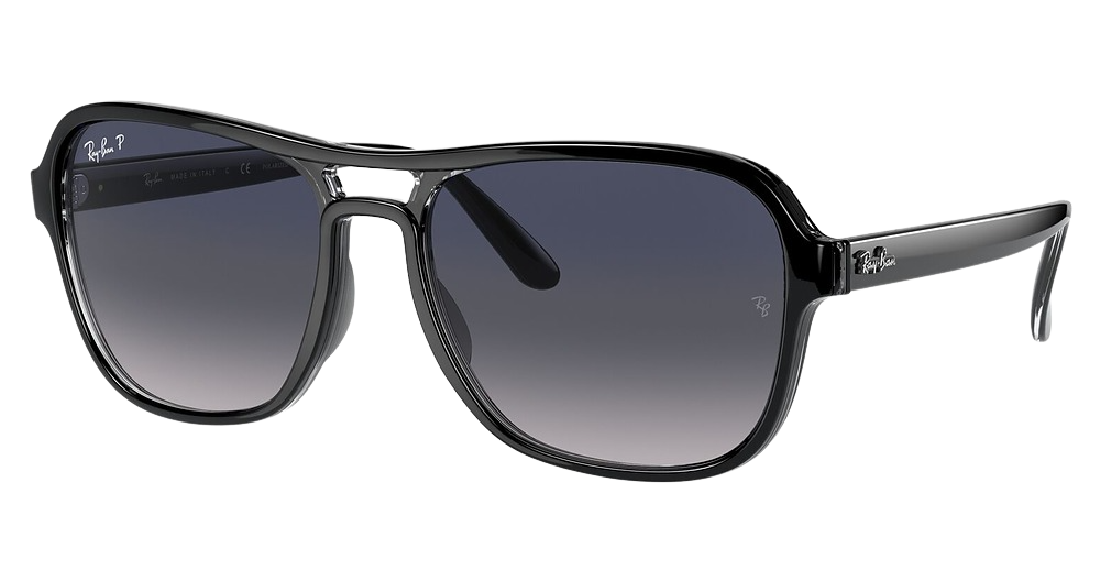Ray-Ban RB4356 aviator sunglasses in Black Transparent Black