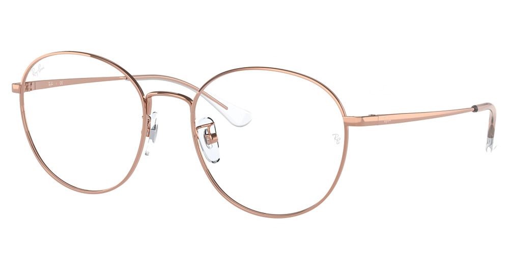 Ray-Ban RX6475D round eyeglasses in Rose Gold