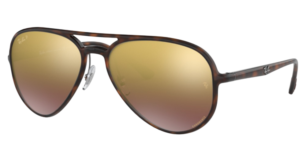 Ray-Ban RB4320CH aviator sunglasses in Light Havana
