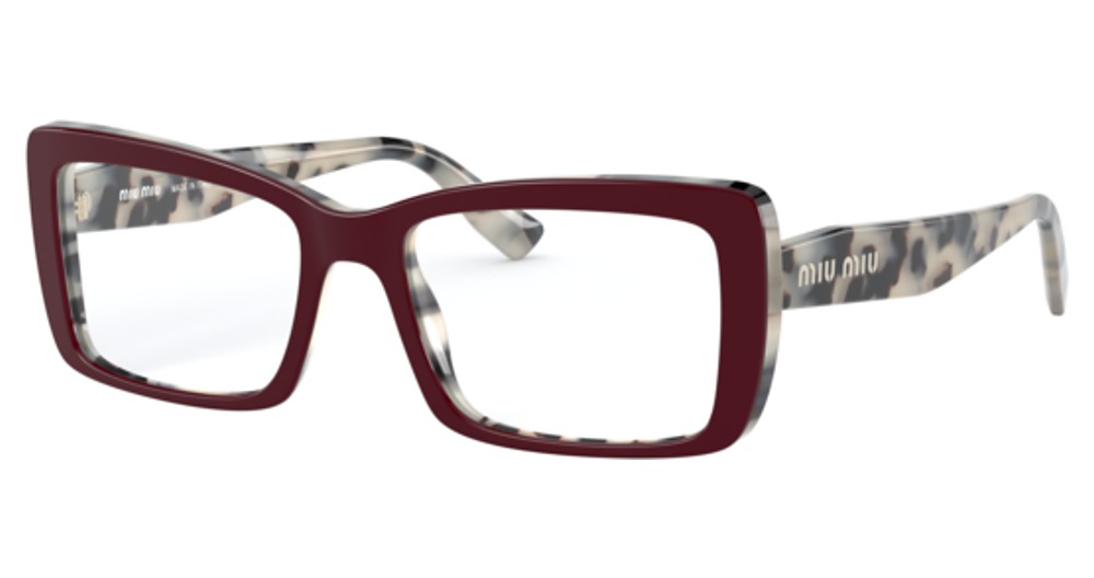 Miu Miu MU 03SV rectangle eyeglasses in Beige Havana Top Bordeau