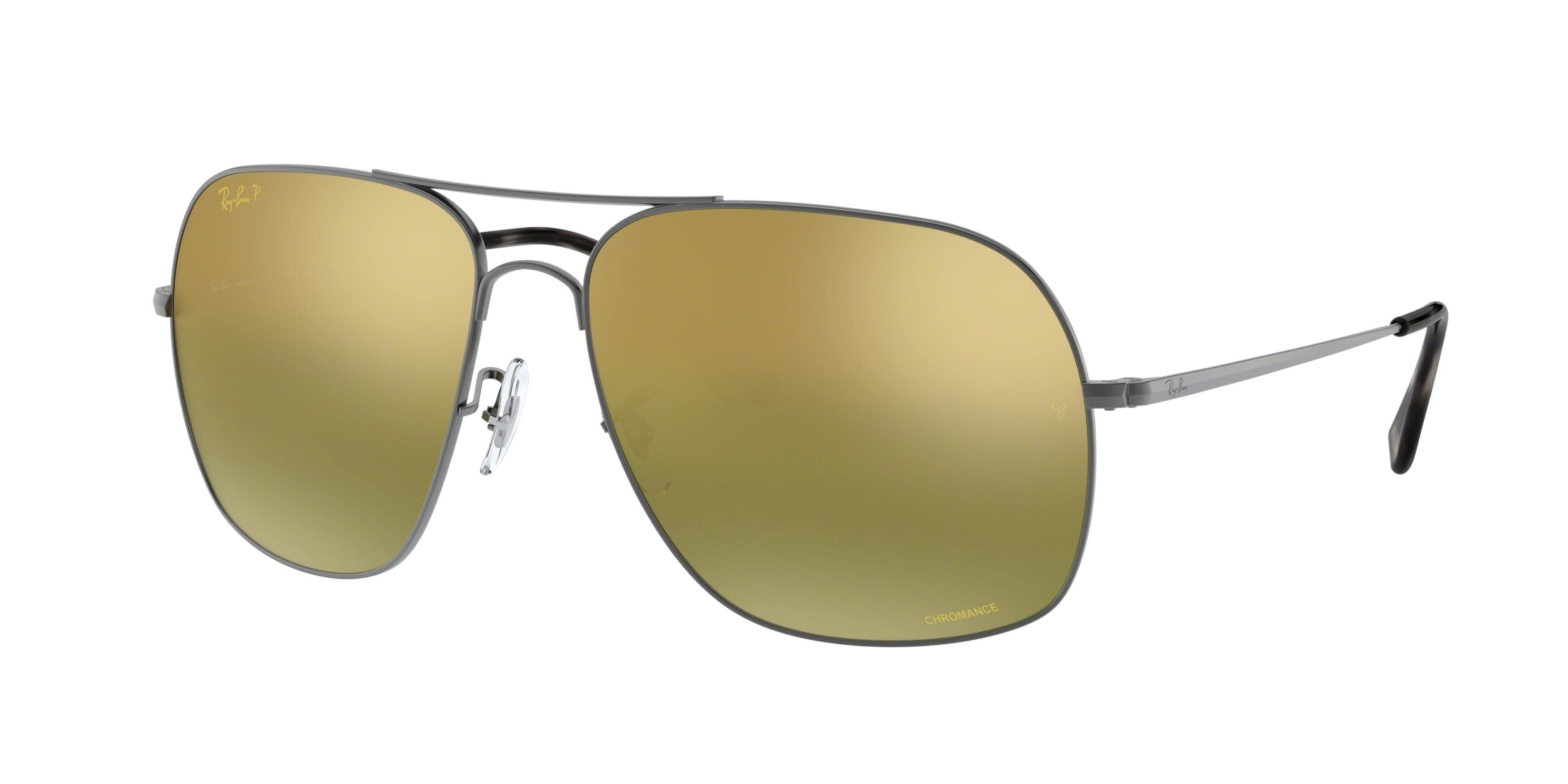 Ray-Ban RB3587CH square sunglasses in Matte Gunmetal